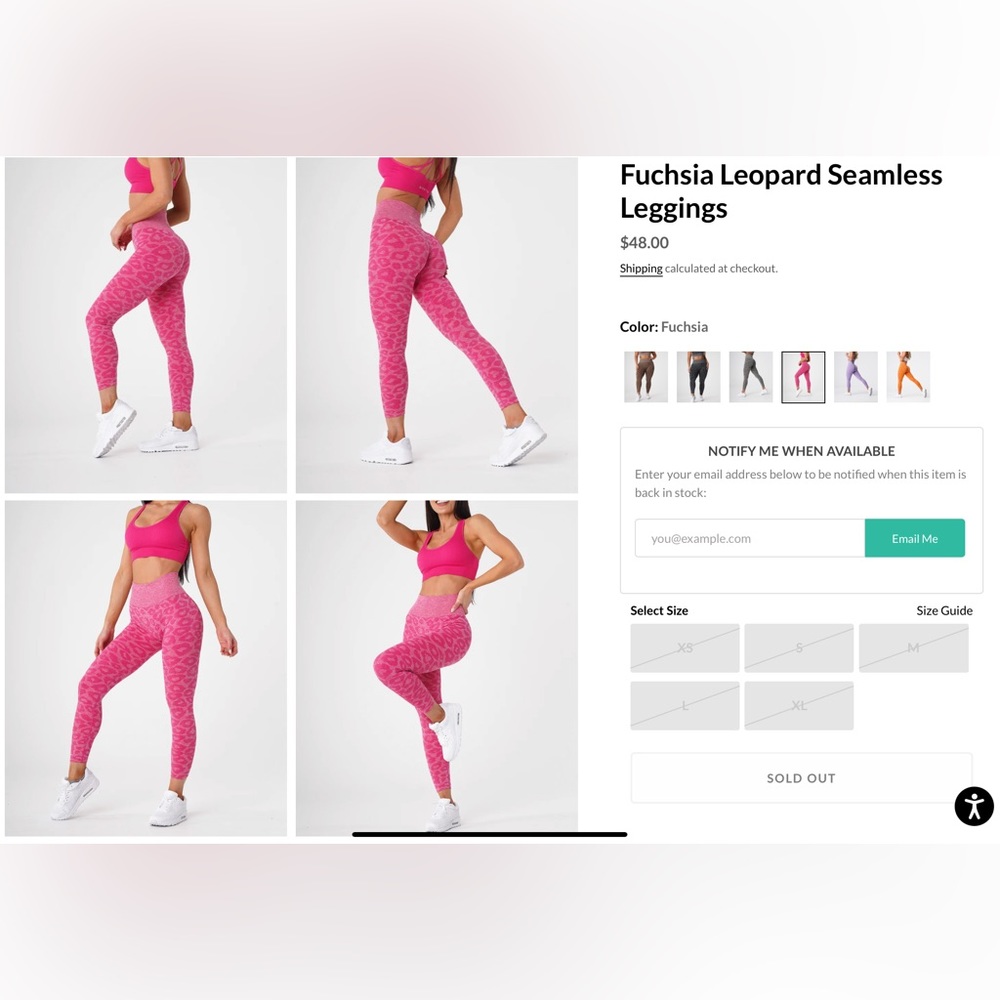 NVGTN Leopard Leggings Animal XS Pink Fuscia